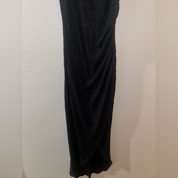 L*Space Bardot Dress Black Asymmetric Hem Sleeveless - Picture 6 of 10